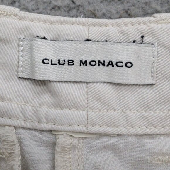 Club Monaco Wide Leg Pants Womens Cream High Rise Flat Front Size 6 - Picture 6 of 11